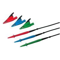 Fluke TL165X Test Lead Set - Red, Blue, Green - Probes + Clips