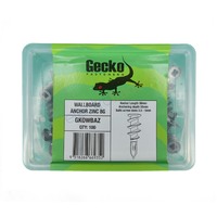 Gecko Wallboard Anchor Zinc 8G 100 Pack