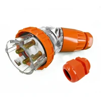 GEN3 PLA3PH450 Weatherproof IP66 Angled Plug 50A 3 Phase Orange