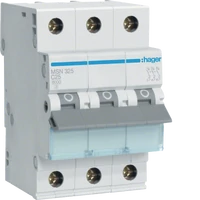 Hager MSN325 25 Amps 3 Pole MCB Circuit Breaker 6kA