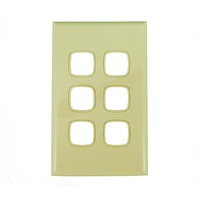 HPM EXCEL XL770/6 6 Gang Light Switch Grid Plate and Cover Cream