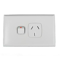 HPM EXCEL XL787S  Single Power Point with Safety Shutters Matt White
