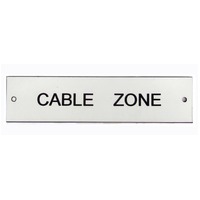 Traffolyte Switchboard Labels - CABLE ZONE - 120x30 Black White