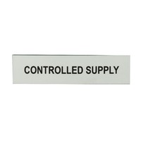 Traffolyte Switchboard Label CONTROLLED SUPPLY 80x20 Black White