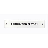 Traffolyte Switchboard Label DISTRIBUTION SECTION 100x20 Black White