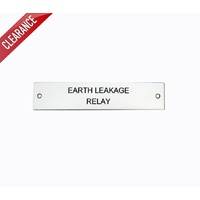 Traffolyte Switchboard Label EARTH LEAKAGE RELAY 100x20 Black White