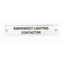 Traffolyte Switchboard Label EMERGENCY LIGHTING CONTACTOR 100x20 Black White