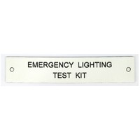 Traffolyte Switchboard Label EMERGENCY LIGHTING TEST KIT 100x20 Black White