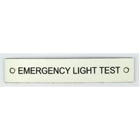 Traffolyte Switchboard Label EMERGENCY LIGHT TEST  80x15 Black White