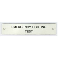 Traffolyte Switchboard Label EMERGENCY LIGHTING TEST 100x20 Black White