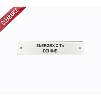 Traffolyte Switchboard Label ENERGEX C.T's BEHIND 100x20 Black White