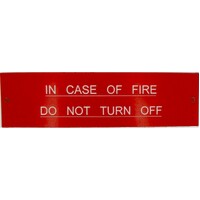 Traffolyte Switchboard Label IN CASE OF FIRE DO NOT TURN OFF 150x40 White Red