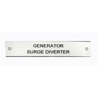 Traffolyte Switchboard Label GENERATOR SURGE DIVERTER 100x20 Black White