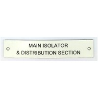 Traffolyte Switchboard Label MAIN ISOLATOR & DISTRIBUTION SECTION 100x20 Black White