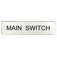 Traffolyte Switchboard Label MAIN SWITCH 120x30 Black White