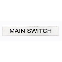 Traffolyte Switchboard Label MAIN SWITCH 100x20 Black White