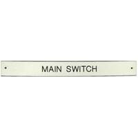 Traffolyte Switchboard Label MAIN SWITCH 129x14 Black White