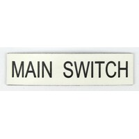 Traffolyte Switchboard Label MAIN SWITCH 80x20 Black White