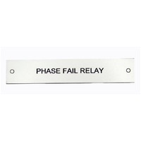 Traffolyte Switchboard Label PHASE FAIL RELAY 100x20 Black White