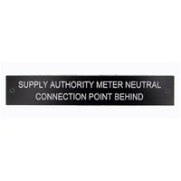 Traffolyte Switchboard Label SUPPLY AUTHORITY METER NEUTRAL 120x20 White Black