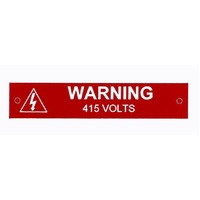 Traffolyte Switchboard Label WARNING 415 VOLTS 100x20 White Red