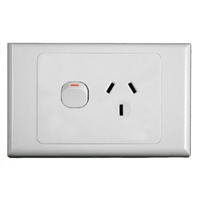 Logix Single Power Point Horizontal GPO 10 Amp