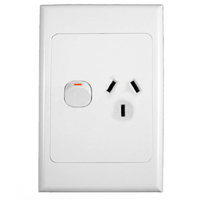 Logix Single Power Point Vertical GPO 10 Amp