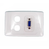 Matchmaster 05MM-WP57 2 Way Outlet Plate & VGA Port with 2 Blank Inserts