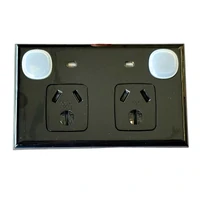 Transco P2DWSO/15/B Neptune Double Pole Double Power Point Neon 15A IP65 Black