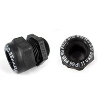 32mm Nylon Cable Gland EEx e Rated IP68 Waterproof Black