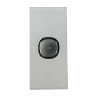 Opal Series LED Push Button 1 Gang Architrave Light Switch with Glass-Look Finish