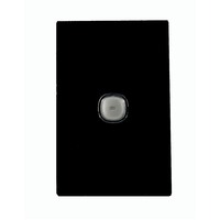 S1G/B Opal Series LED Push Button 1 Gang Light Switch with Glass-Look Finish Black