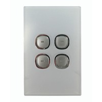 S4G Opal Series LED Push Button 4 Gang Light Switch with Glass-Look Finish