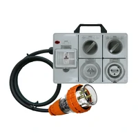 Power Board 3 Pin 32A to 3 Pin 20A Flat and 3 Pin 20A Round RCBO Protected