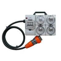 Power Board 5 Pin 20A to 4 X 15A RCBO Protected Outlets