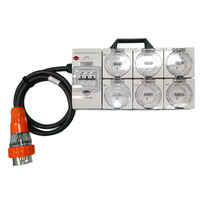 Power Board 5 Pin 32A to 6 X 10A RCBO Protected Outlets