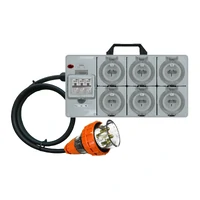 Power Board 5 Pin 32A to 3 Pin 10A and 3 Pin 15A RCBO Protected