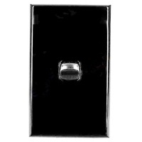 Powerclip 1 Gang Double Pole Caravan RV Light Switch - Black