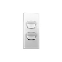 AS2 Powerclip 2 Gang ARCHITRAVE Light Switch 10 Amp