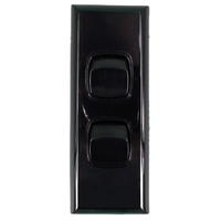 AS2/B Powerclip 2 Gang ARCHITRAVE Light Switch 10 Amp Black