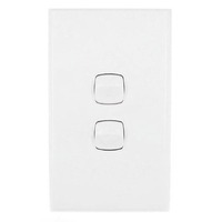 Powerclip 2 Gang Double Pole Caravan RV Light Switch