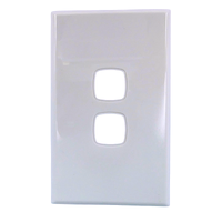 S2C Powerclip 2 Gang Light Switch | White Cover Only