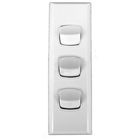 AS3 Powerclip 3 Gang ARCHITRAVE Light Switch 10 Amp