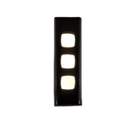 Powerclip 3 Gang Architrave Light Switch Black Cover Only