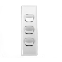 Powerclip 3 Gang ARCHITRAVE Light Switch - Double Pole 10 Amp