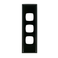 AS3BC/B Powerclip 3 Gang ARCHITRAVE Grid plate and Cover Black