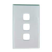 S3BC Powerclip 3 Gang Light Switch Grid Plate and Cover Only