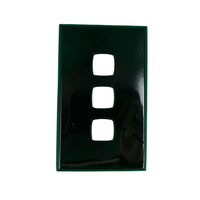 S3BC/B Powerclip 3 Gang Light Switch Grid Plate and Cover Only Black