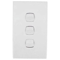 Powerclip 3 Gang Double Pole Caravan RV Light Switch