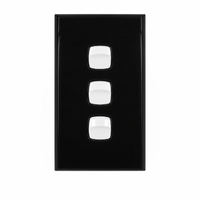 Powerclip 3 Gang Light Switch Extra Low Voltage 12-24V | Black